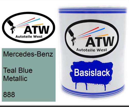 Mercedes-Benz, Teal Blue Metallic, 888: 1L Lackdose, von ATW Autoteile West.